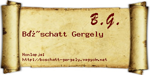 Böschatt Gergely névjegykártya